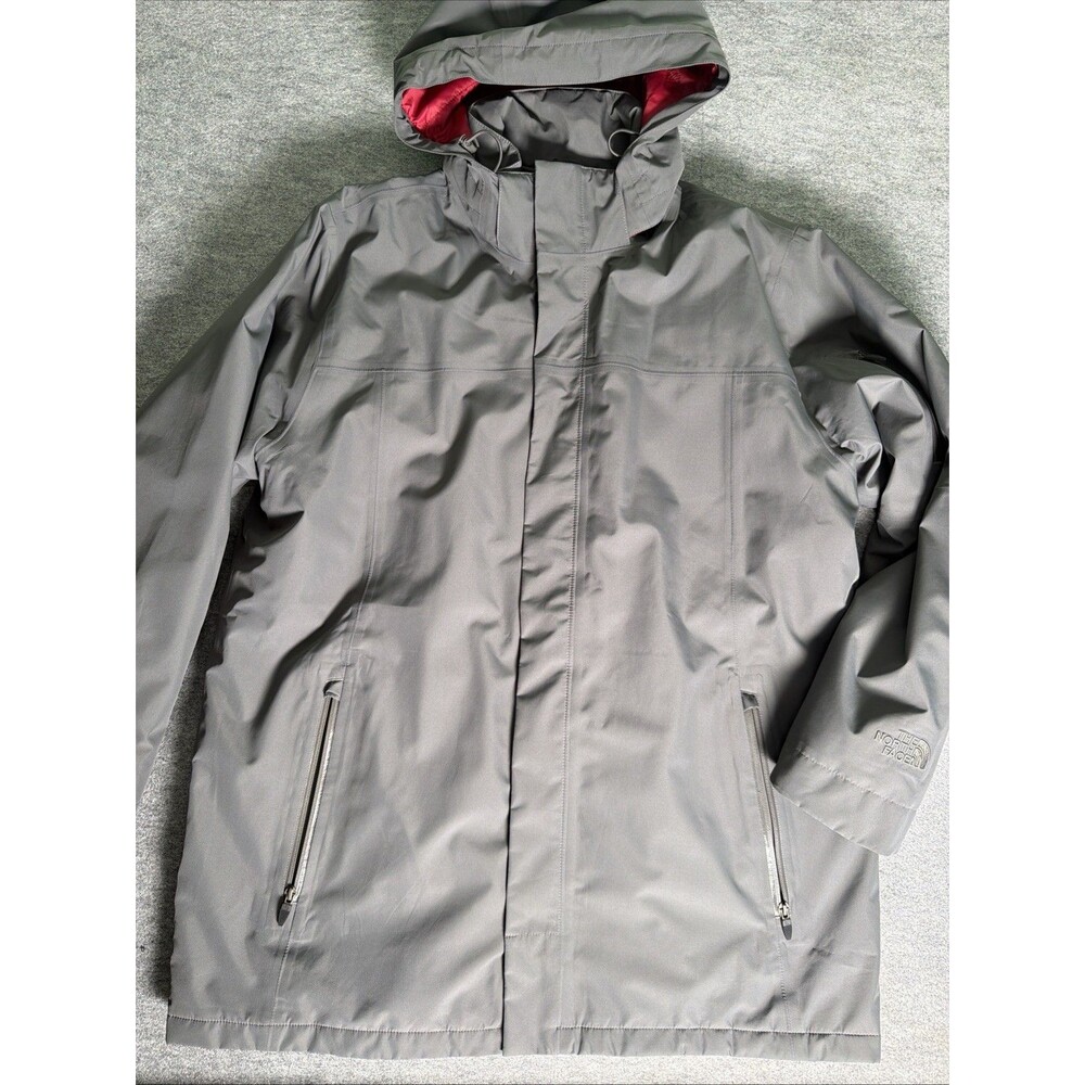 The North Face Jacket - Men’s XL Gray Hooded HyVent Rain Parka Coat Outdoor